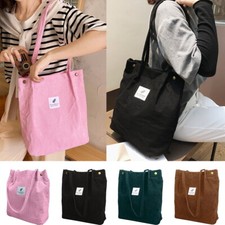 Women Canvas Corduroy Tote Bags Handbag Ladies Messenger Shoulder Bag Travel