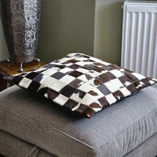 Tricolor Cowhide Pillow Cover