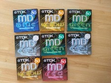 8x TDK Colour MD 80 Minidiscs
