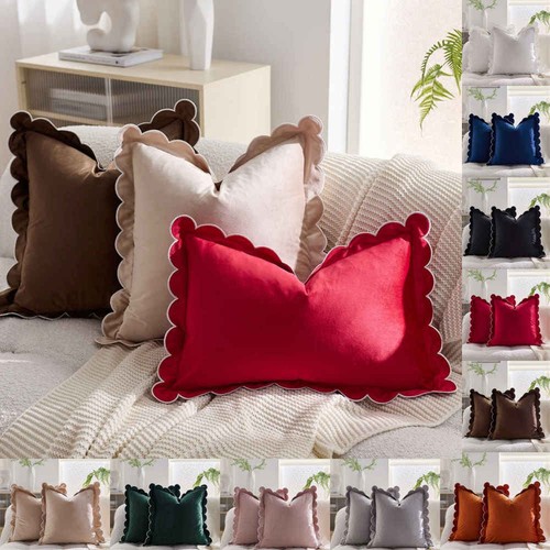 Velvet ruffle cushion - ruffle,