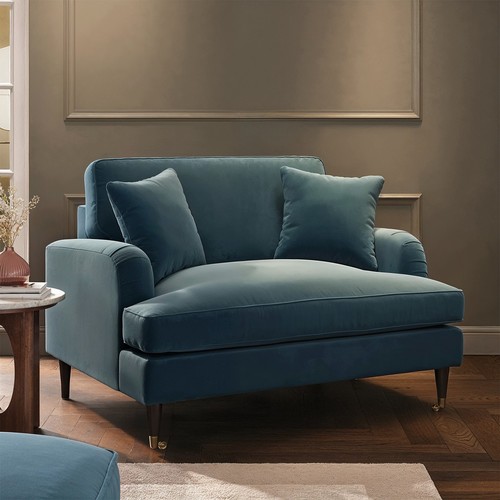 Blue velvet love seat - blue,