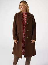 Centigrade Lonline Single Breasted Coat in Brown Size 3XL QVC new