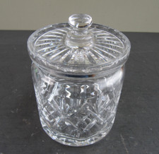 Vintage Royal Doulton Hand Cut Crystal Glass Lid Jar Biscuit Sweet Barrel