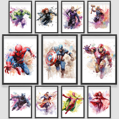 Marvel avengers water colour - marvel,