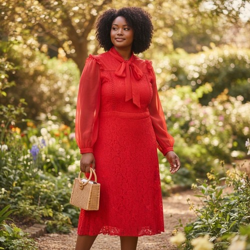 Myleene klass red lace midi - klass,