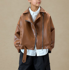 Boys Girls Faux Leather Jacket