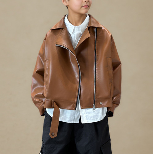 Boys girls faux leather jacket - boys,