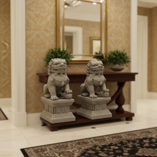 Decorative pair foo dogs - pair, of