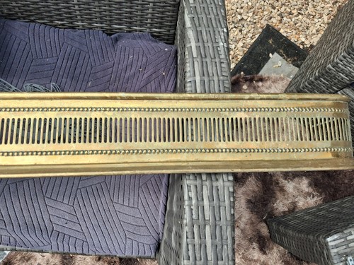 Antique brass fire fender - brass,