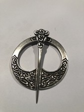 Vintage Solid Silver 925 Celtic Tara Brooch/cloak Pin