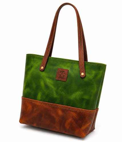 Luxury veg tanned leather tote - tanned,