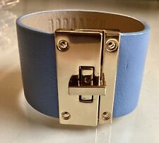 Bora Aksu for KMS Gold Clasped Wrist Cuff Bangle Bracelet Genuine Leather