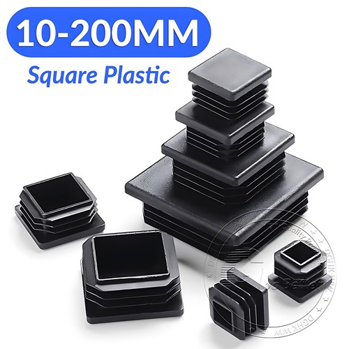 Black square plastic end - square,