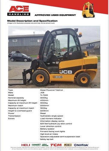 Jcb tlt30d 3000kg diesel - 3000kg,