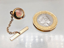 Vintage Sophos Gold-Tone with Mother of Pearl Abalone Shell Centre Tie Tack Pin