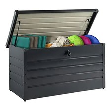 350L Large Metal Steel Storage Chest Container Box Garden Bench Tools Shed Trunk