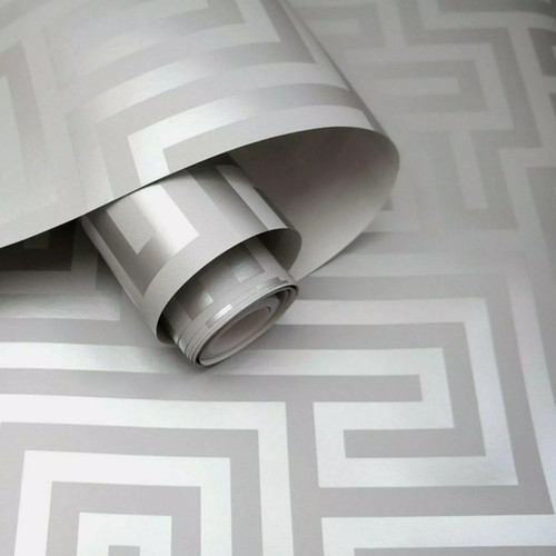Grey metallic silver wallpaper - grey,
