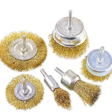 6Pcs Rotary Steel Wire Brush Drill Polishing Cup Wheel Set Tool For Rust Removal