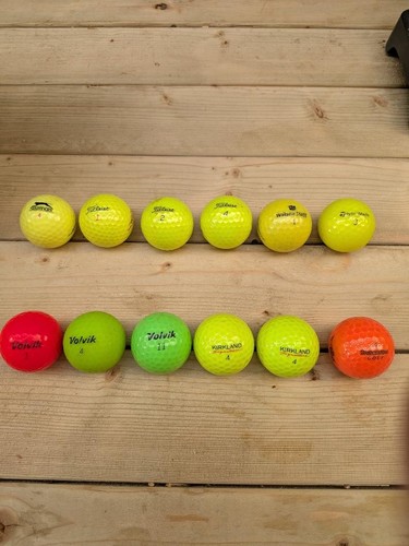 Mixed coloured golf balls - 12, x