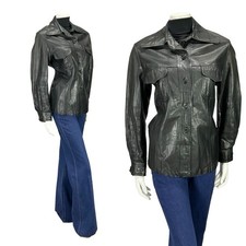 VTG 60S 70S JET BLACK LEATHER