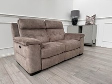 Furniture Village Bologna 2 Seater Sofa In Mink Plush Velvet Power Recliner