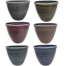 Cromarty Plant Pot Large 36cm Plastic Round Flower Planter Garden Patio Decor