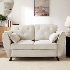 2 Seater Cream Linen Fabric