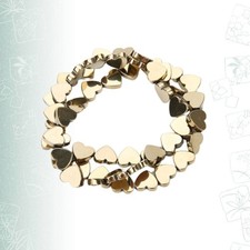  About 50 Pcs Plating Colored Stone Beads Semi-finished Hollow Heart Shape Chain