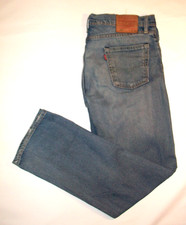 Levi's 504 Red Tab Straight Leg Jeans in Light Blue Washed Denim Size 34W 32L