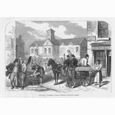 IRELAND West Meath Gentleman attending Mullingar Market - Antique Print 1870