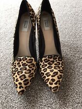Designer Leopard Print Pony Skin Pointed Toe Shoes size 5 Gorgeous All Leather.