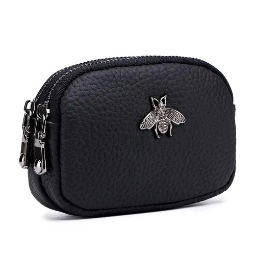 Genuine leather black coin - leather,