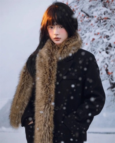 Womens faux fox fur - womens, scarf