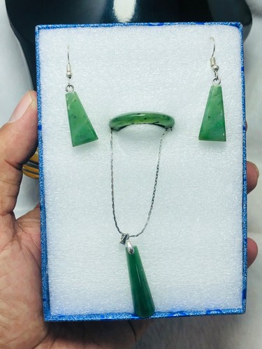 Nephrite jade jewelry set - jade,