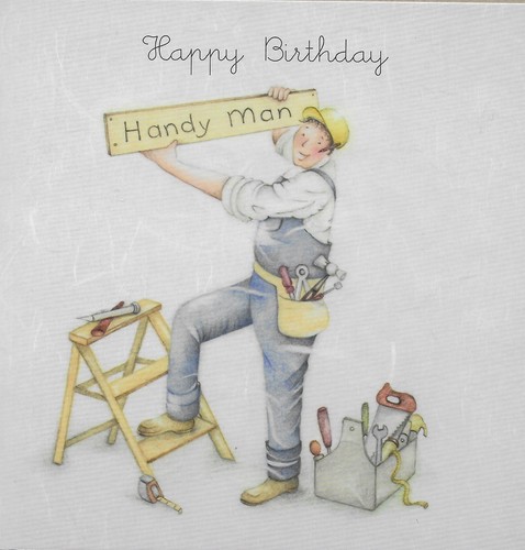 Handy man birthday card - man",