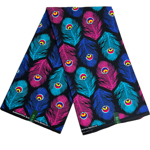 African fabric peacock print - african,