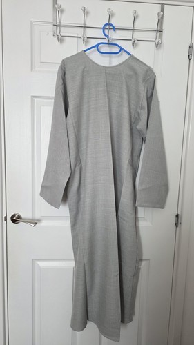 Platinum grey linen abaya - grey,