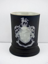 Super Antique Black & White Wedgwood Jasper Small Pot Josiah Wedgwood & Crest
