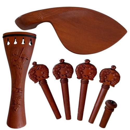 Carved violin accessories - carved, set