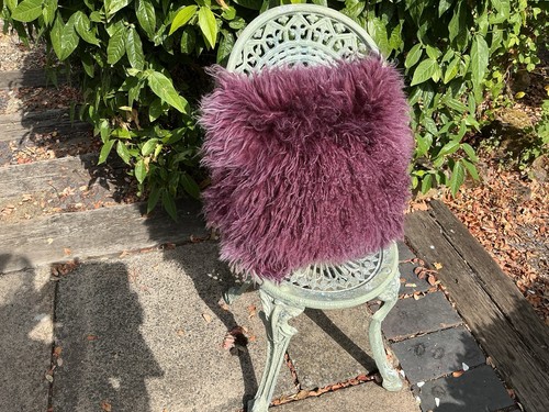 Large mongolian fur cushion - large,