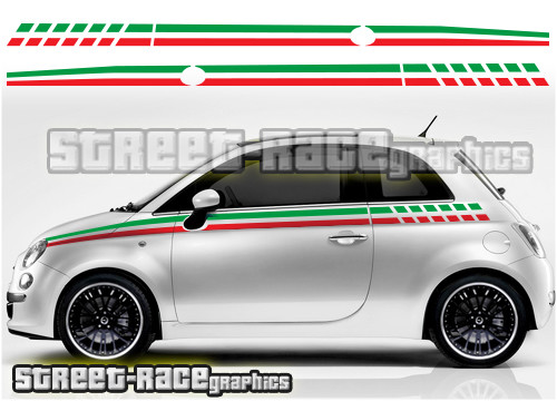 Fiat 500 side racing - , stripes
