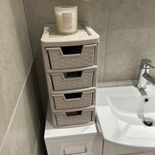 Small Rattan Effect 4 Drawer