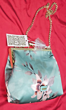 BIBA Lily Print Satin Bag With Detachable Gold Strap brand new with tags