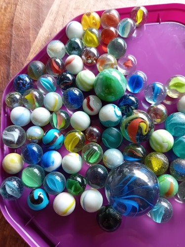 Job lot glass marbles - 78,