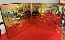 Selfridges Empty Rigid Beauty Advent Calendar Ribbon Fastening Gold Gift Box