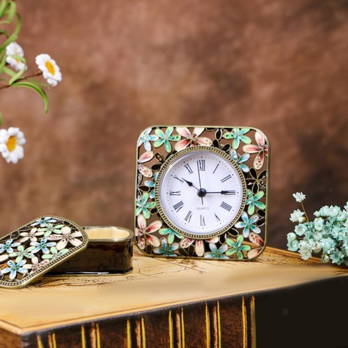 Rustic vintage table - vintage, clock