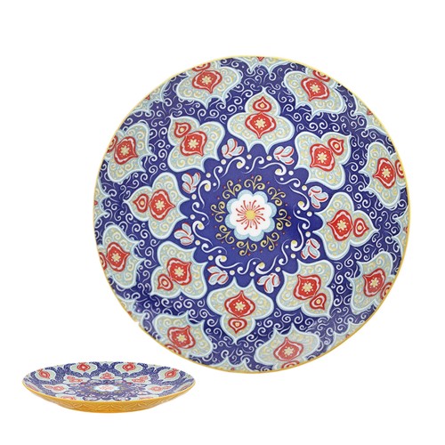 Yellow tuscany ceramic plate - yellow,