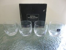Set of 4 Whisky Glasses Short Tumblers Grand Chateau Royal Worcester Kwarx