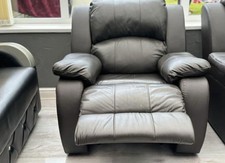 Soft Leather 5 Seater Electric Recliner Sofa In Black