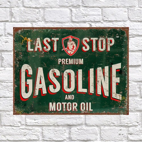 Gasoline oil retro - retro, tin